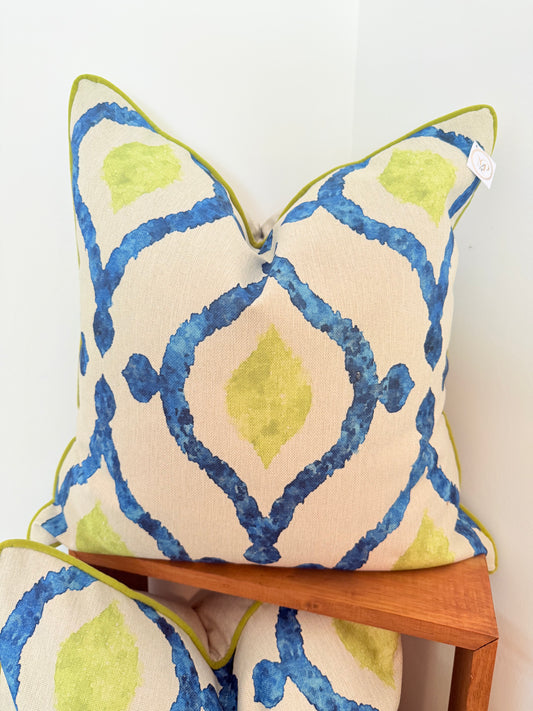 Lime & Navy Pillows