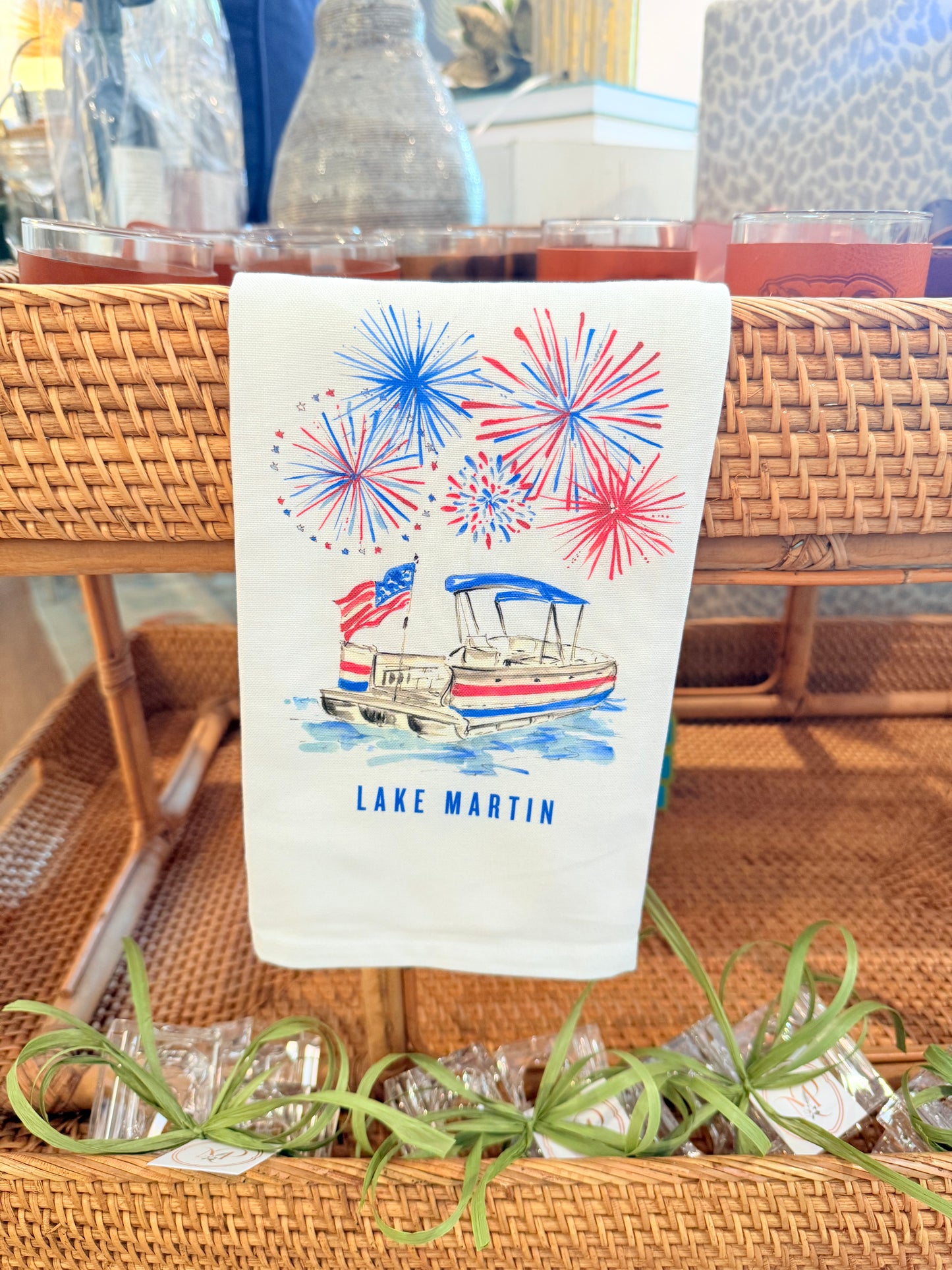 Lake Martin Kitchen Towel-Navy