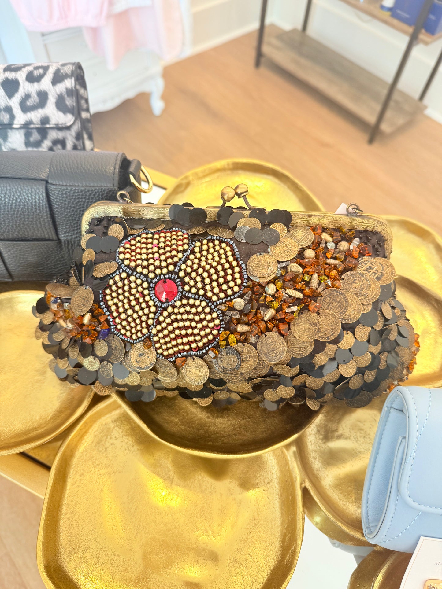 Evening Beaded Bag-Black