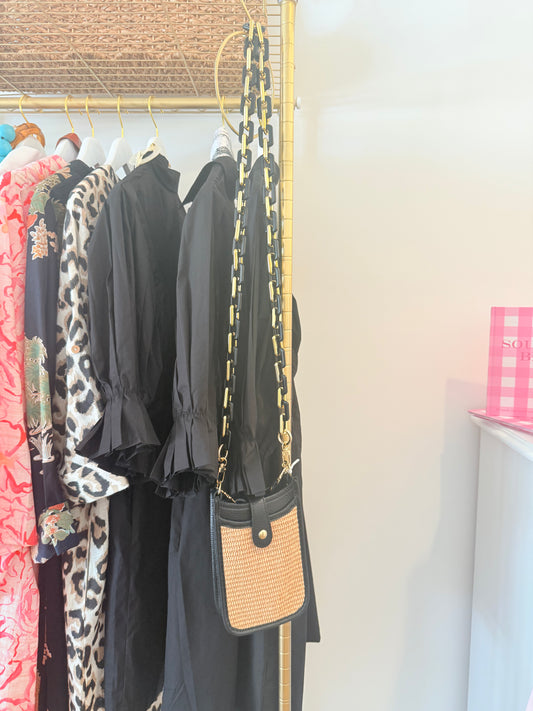 Black & Ratan Crossbody