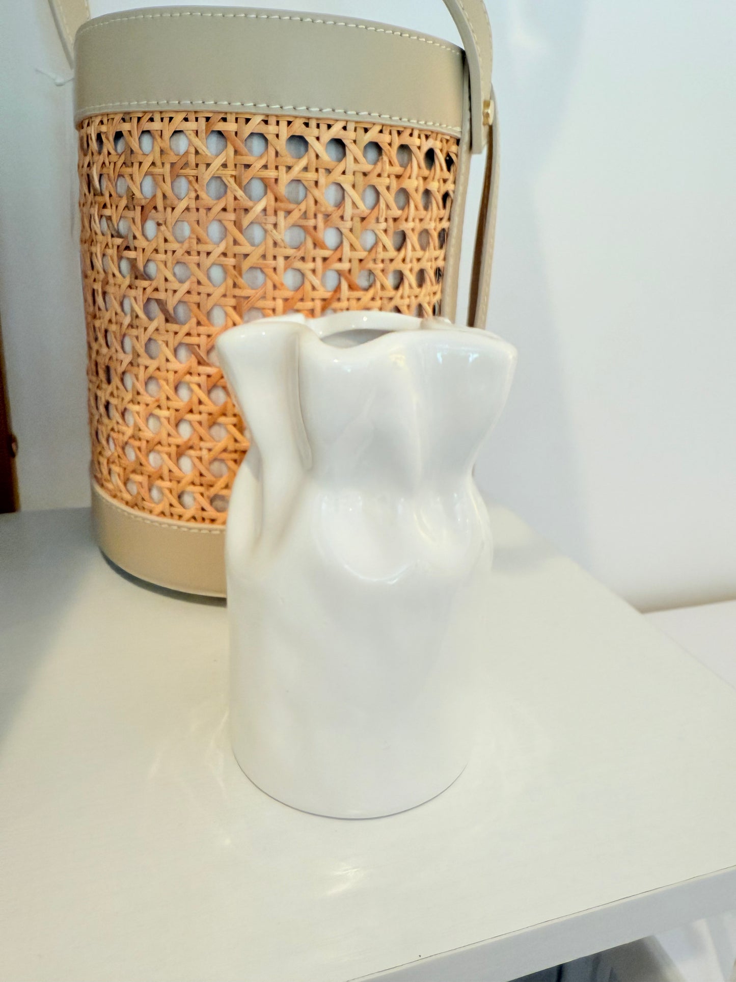 White Ruffle Vase
