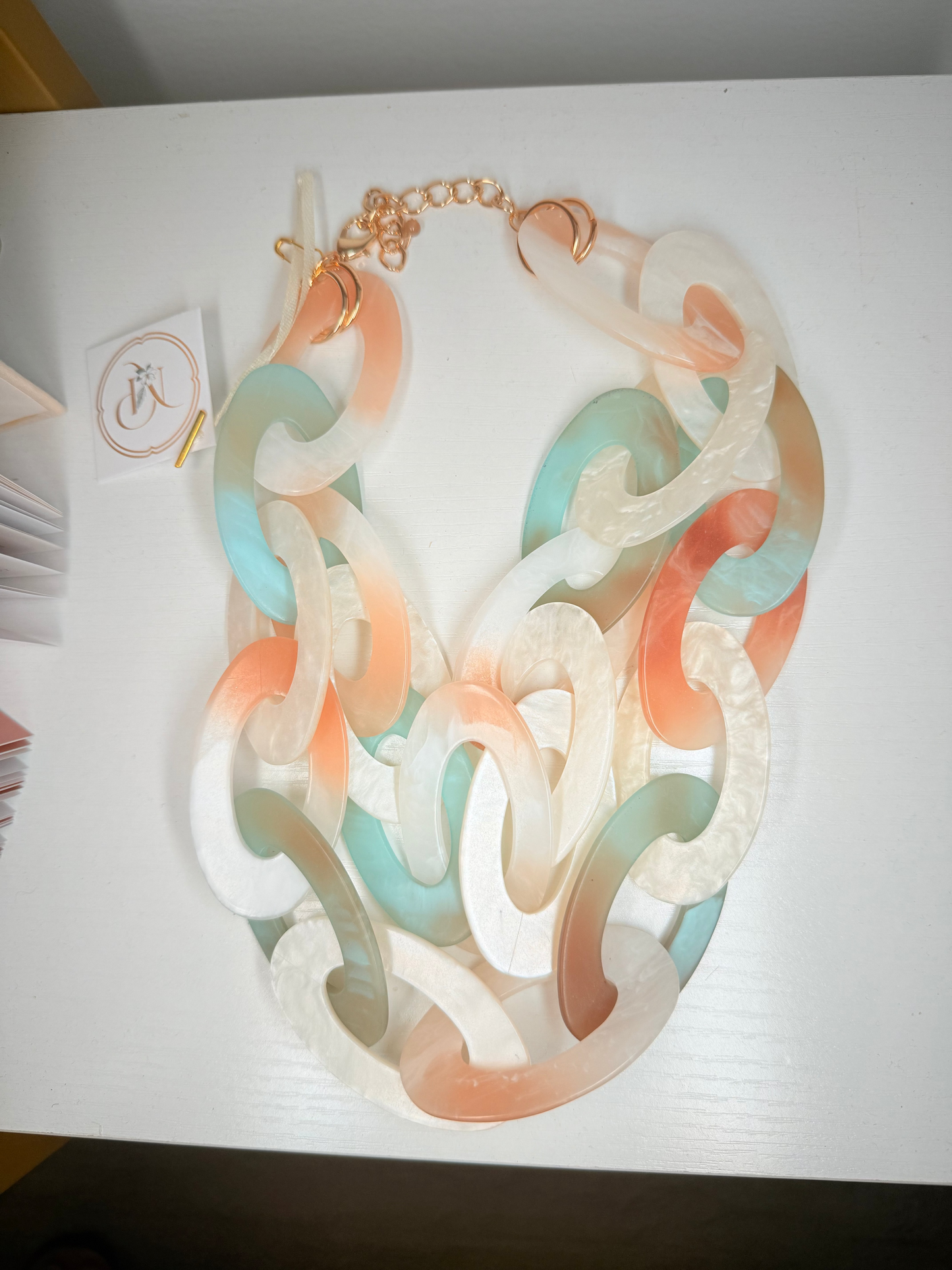 Opaque Resin Oval Necklace