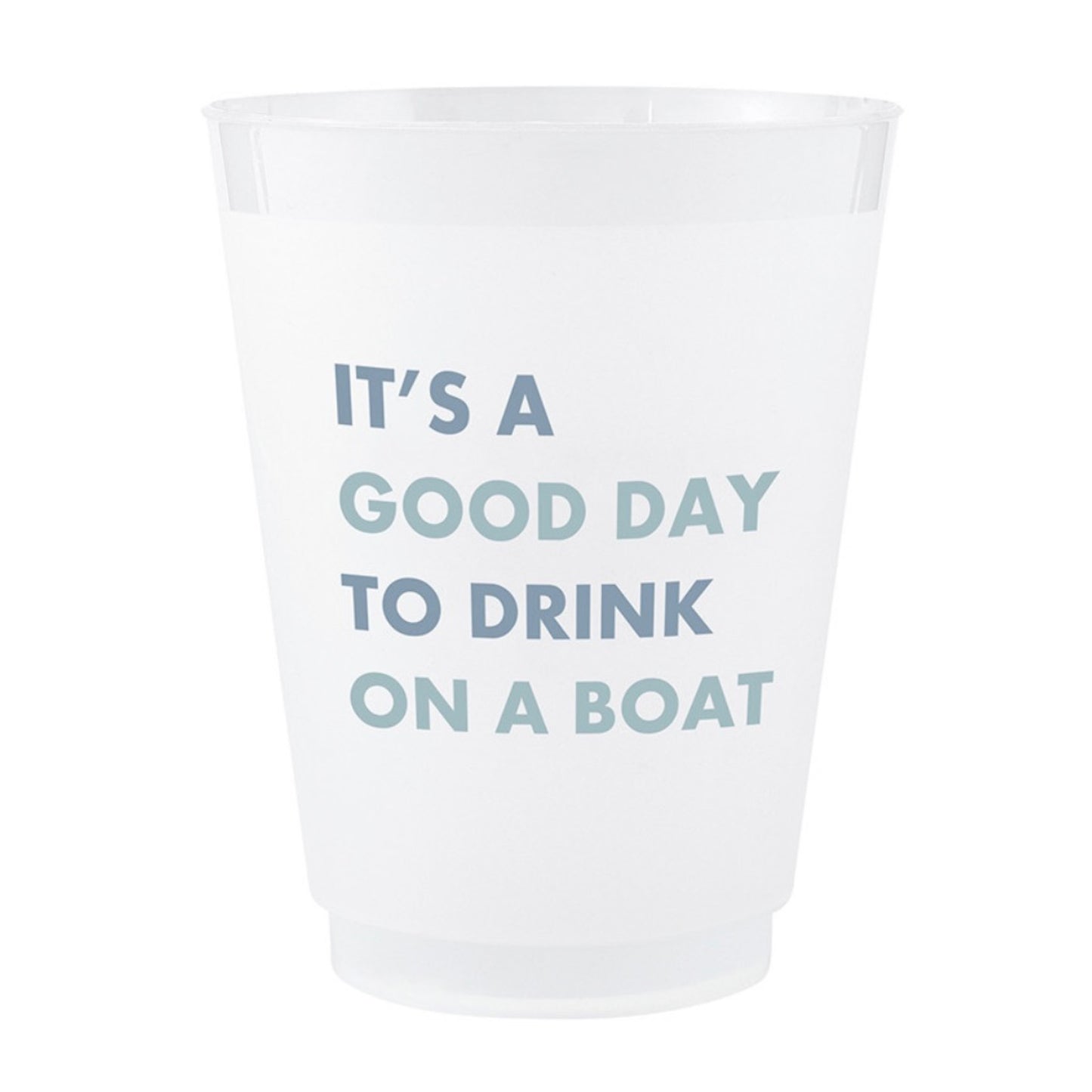 "Drinks on the Boat" Frosted Cups, Set of 8 Santa Barbara Design