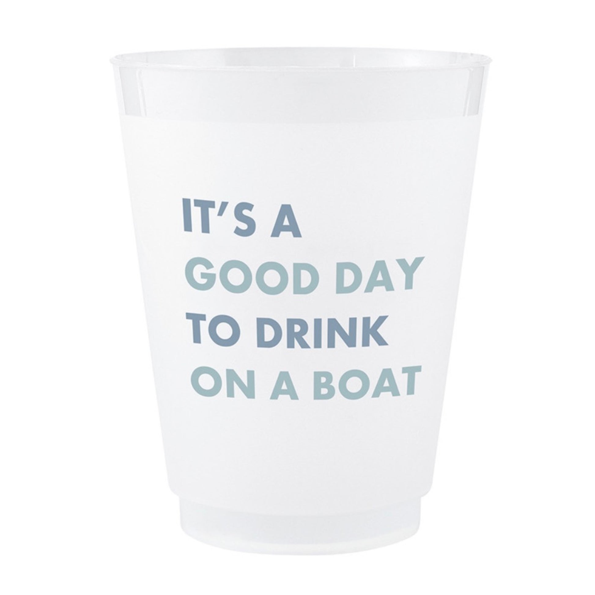 "Drinks on the Boat" Frosted Cups, Set of 8 Santa Barbara Design