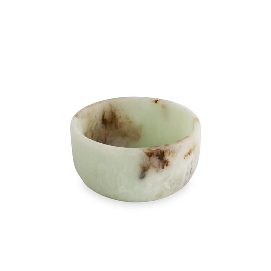 Jade swirl resin small bowl with one-of-a-kind swirled pattern