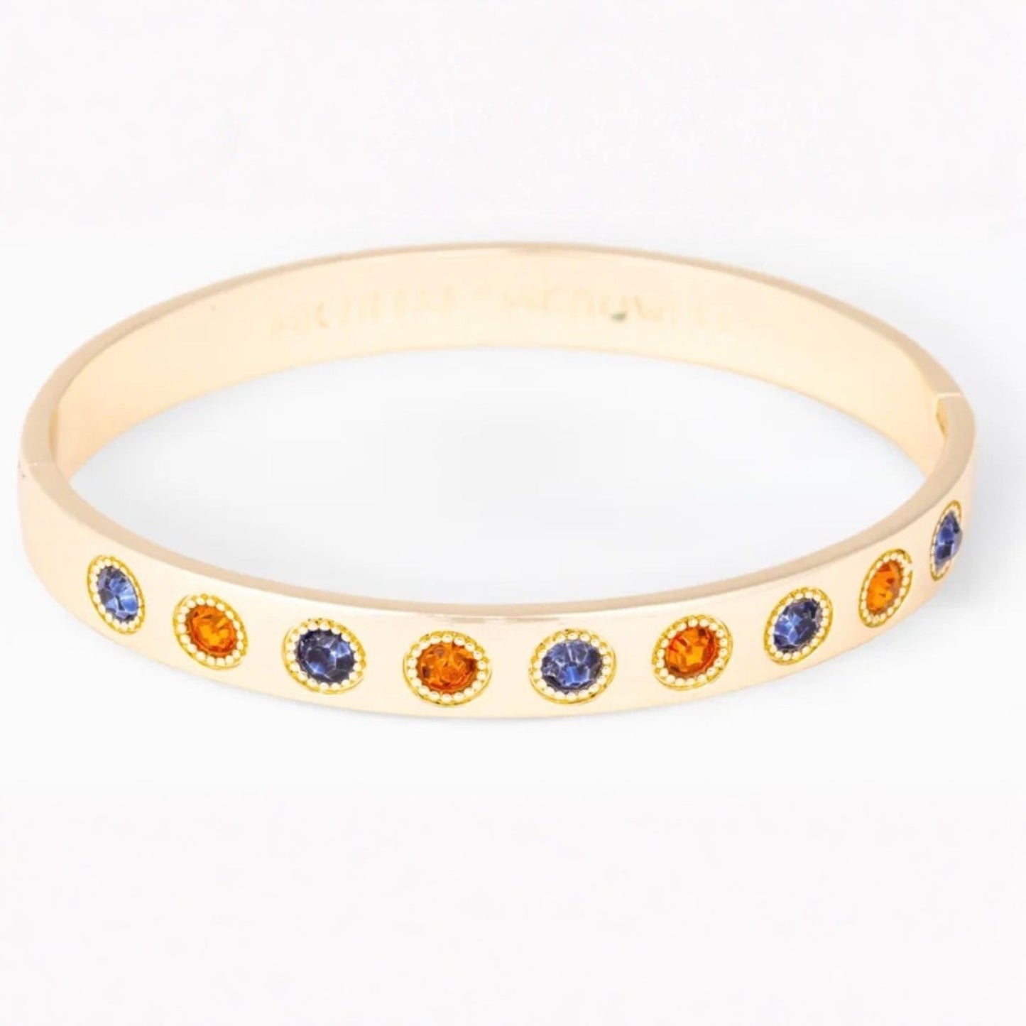 Kelly Gold Bangle Bracelet with Stones