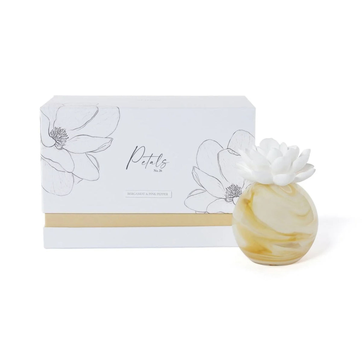 Petals porcelain diffuser, large, Bergamot fragrance