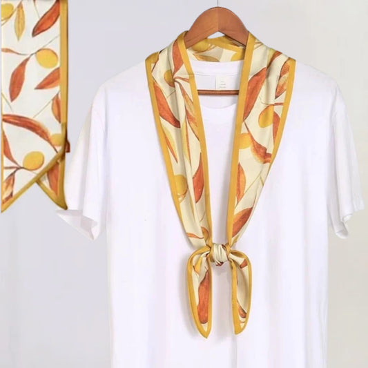 Lemon print skinny scarf