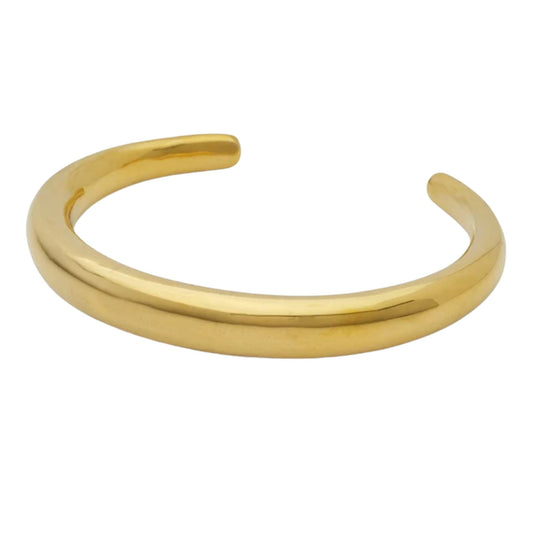 18K gold-plated open cuff bracelet by Lucas Jack.