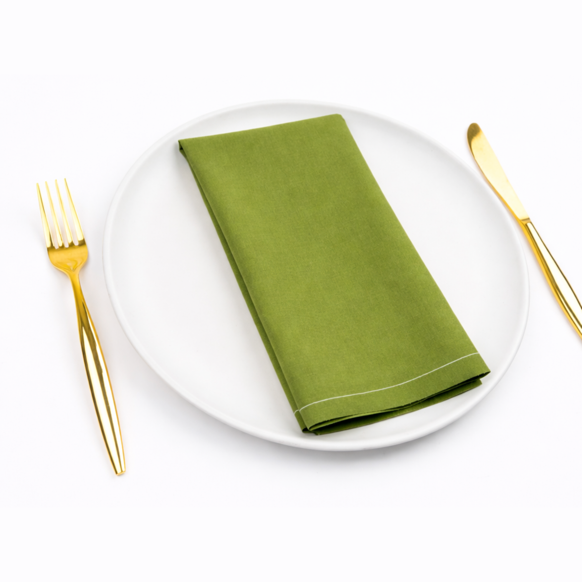 Luxury eco-friendly cotton dinner napkin, Olive
