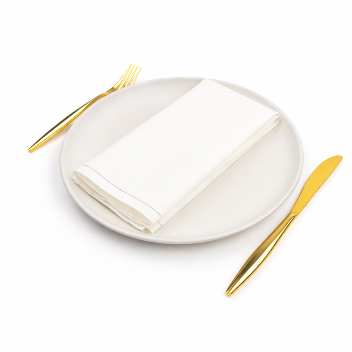 Luxury eco-friendly cotton dinner napkin, White