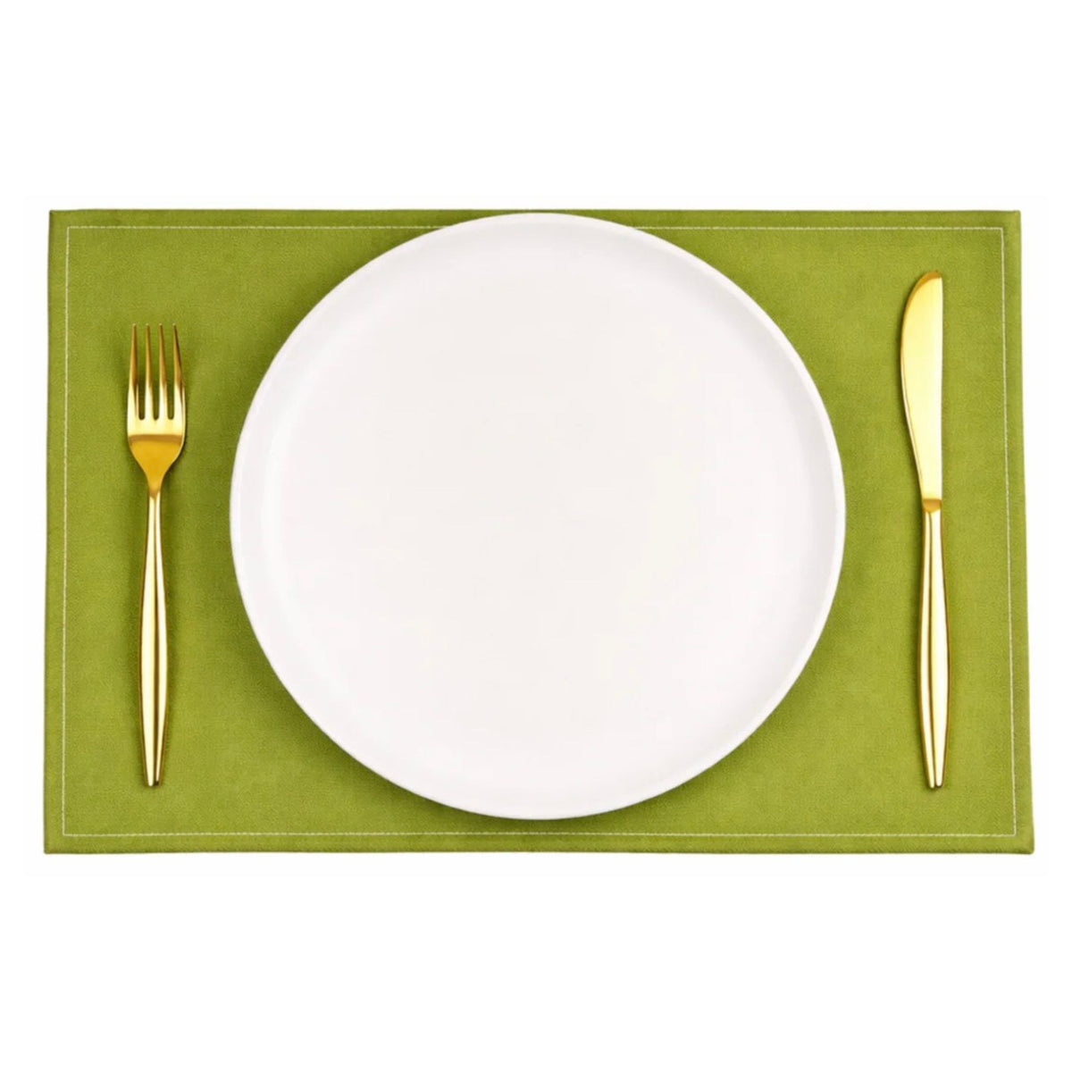 Luxury eco-friendly cotton placemat, Olive