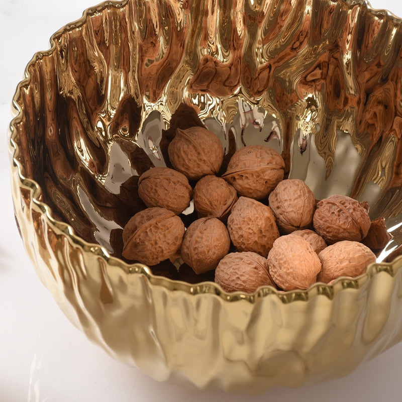 Gold Porcelain Large Bowl, alternate angle