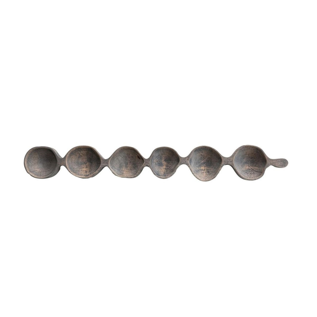 Mango Wood Divided Serving Dish, full view