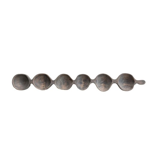Mango Wood Divided Serving Dish, full view