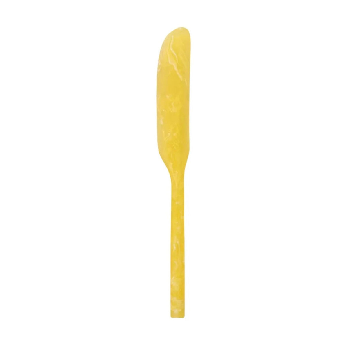 Marbled Resin Canapé Knife in yellow
