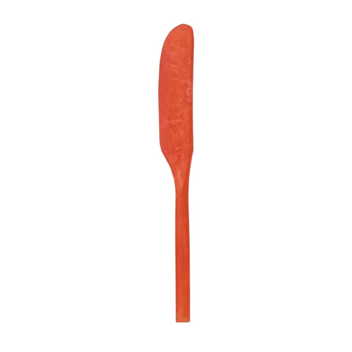 Marbled Resin Canapé Knife in dark orange