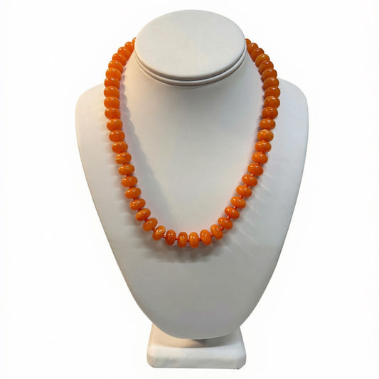 Mini Chunky Orange Beaded Necklace, orange chunky beads