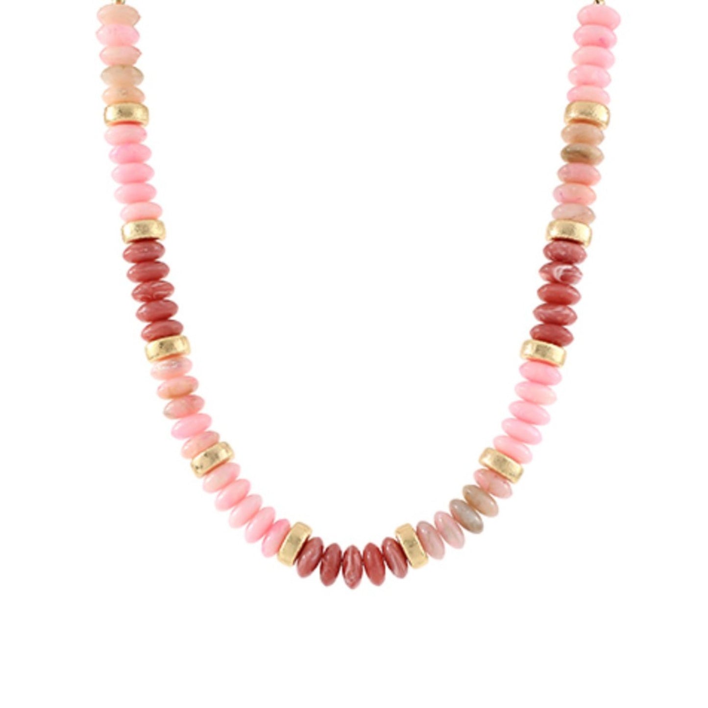 Multicolored Chunky Bead Necklace in pink acrylic beads