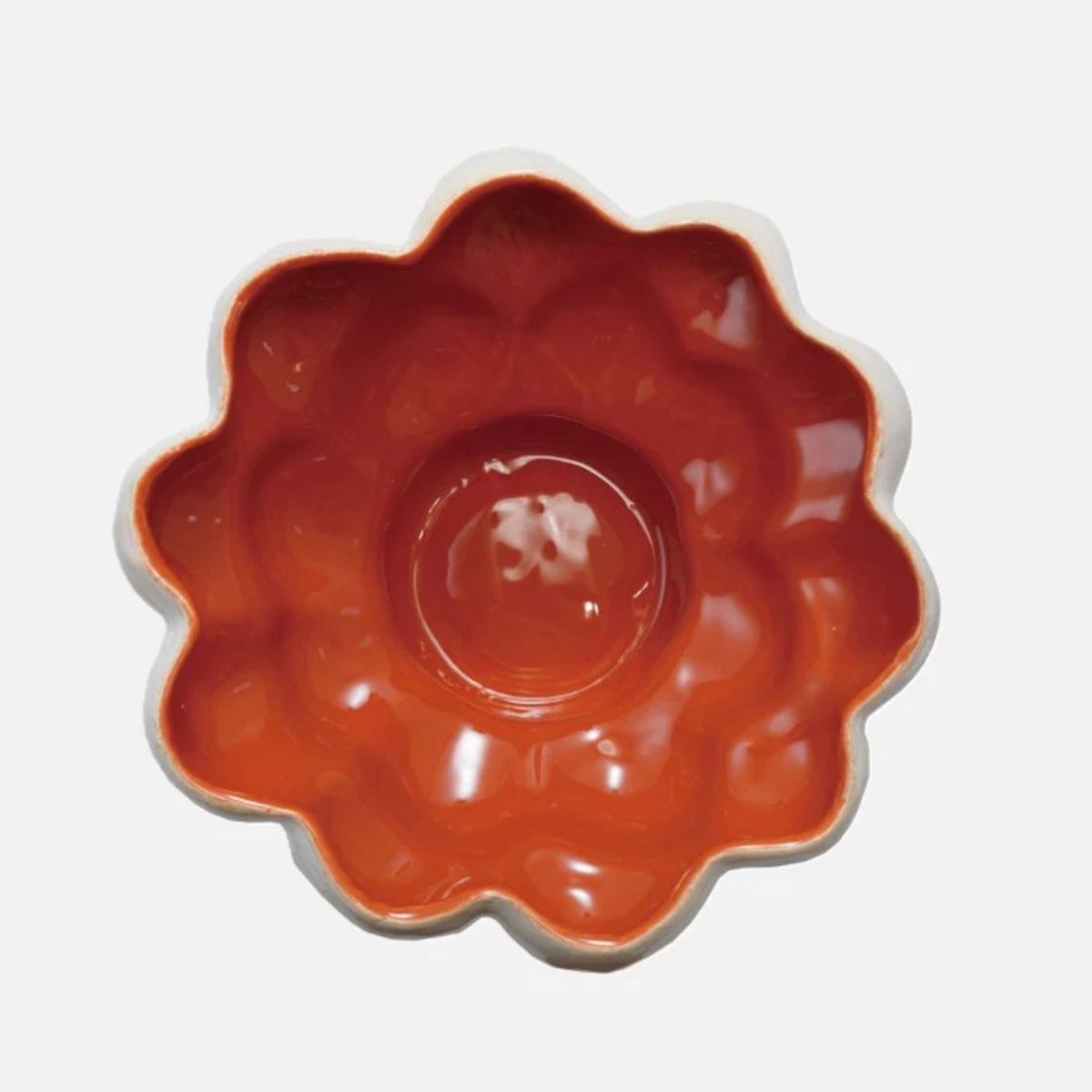 Orange Glazed Bowl, interior glaze detail