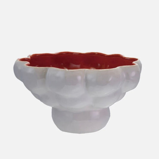 Orange Glazed Bowl, full view