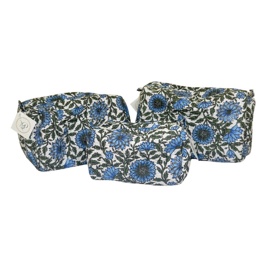 Block-Print Quilted Toiletry Bags Magnolia & Pine