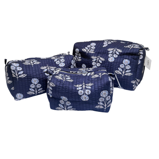 Block-Print Quilted Toiletry Bags Magnolia & Pine