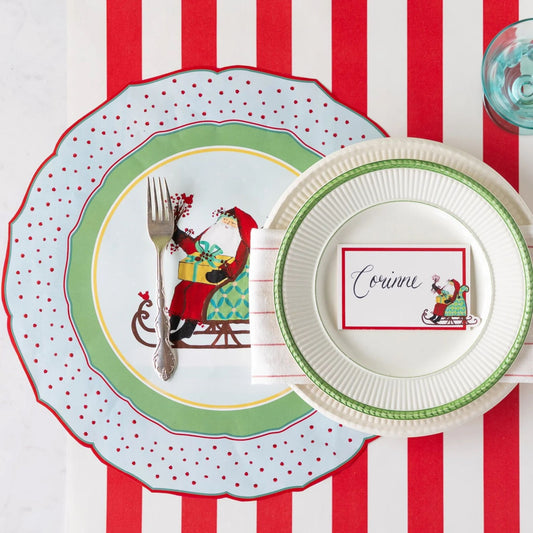 Red Classic Stripe Table Runner, styled on table