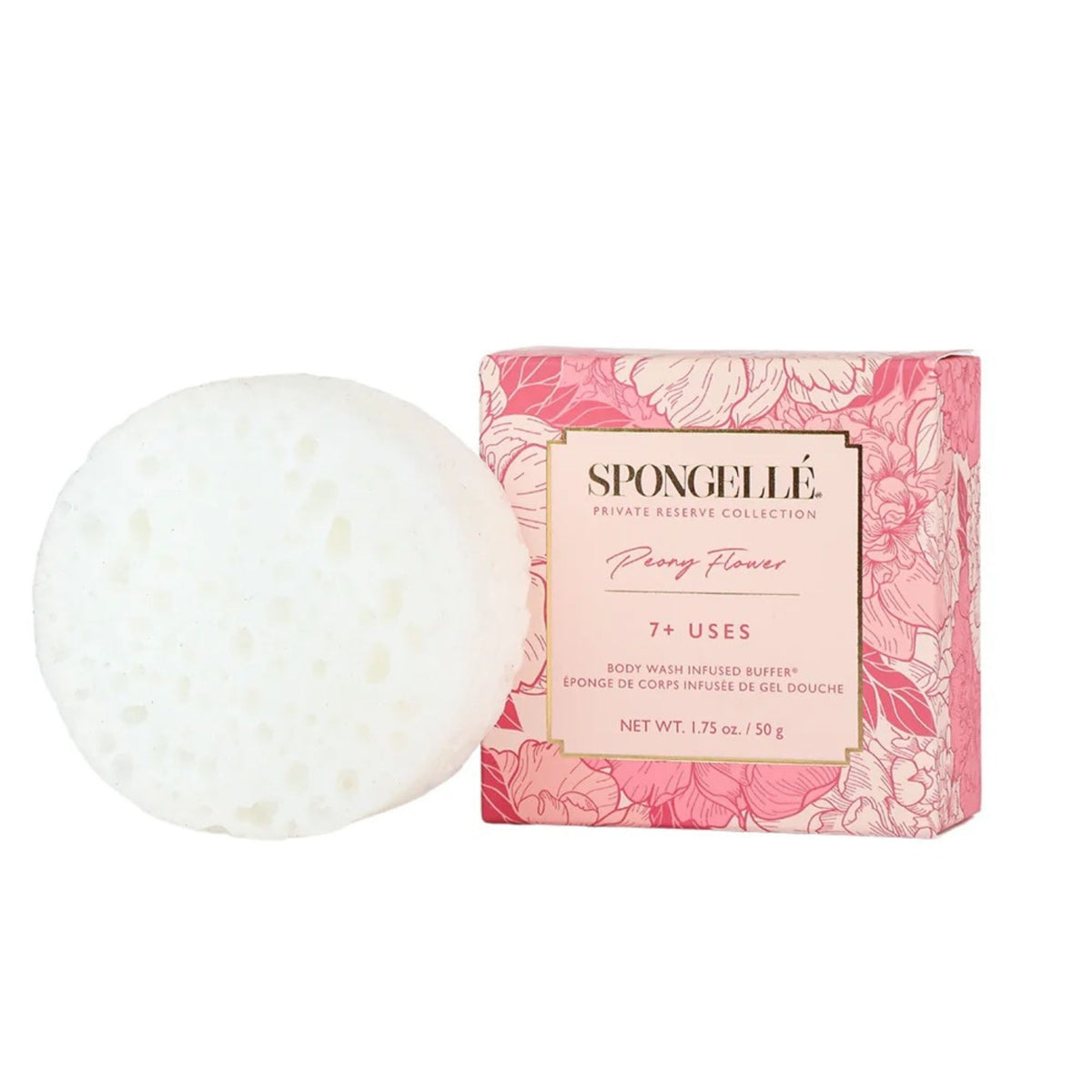 Spongelle Reserve Collection peony flower body buffer packaging