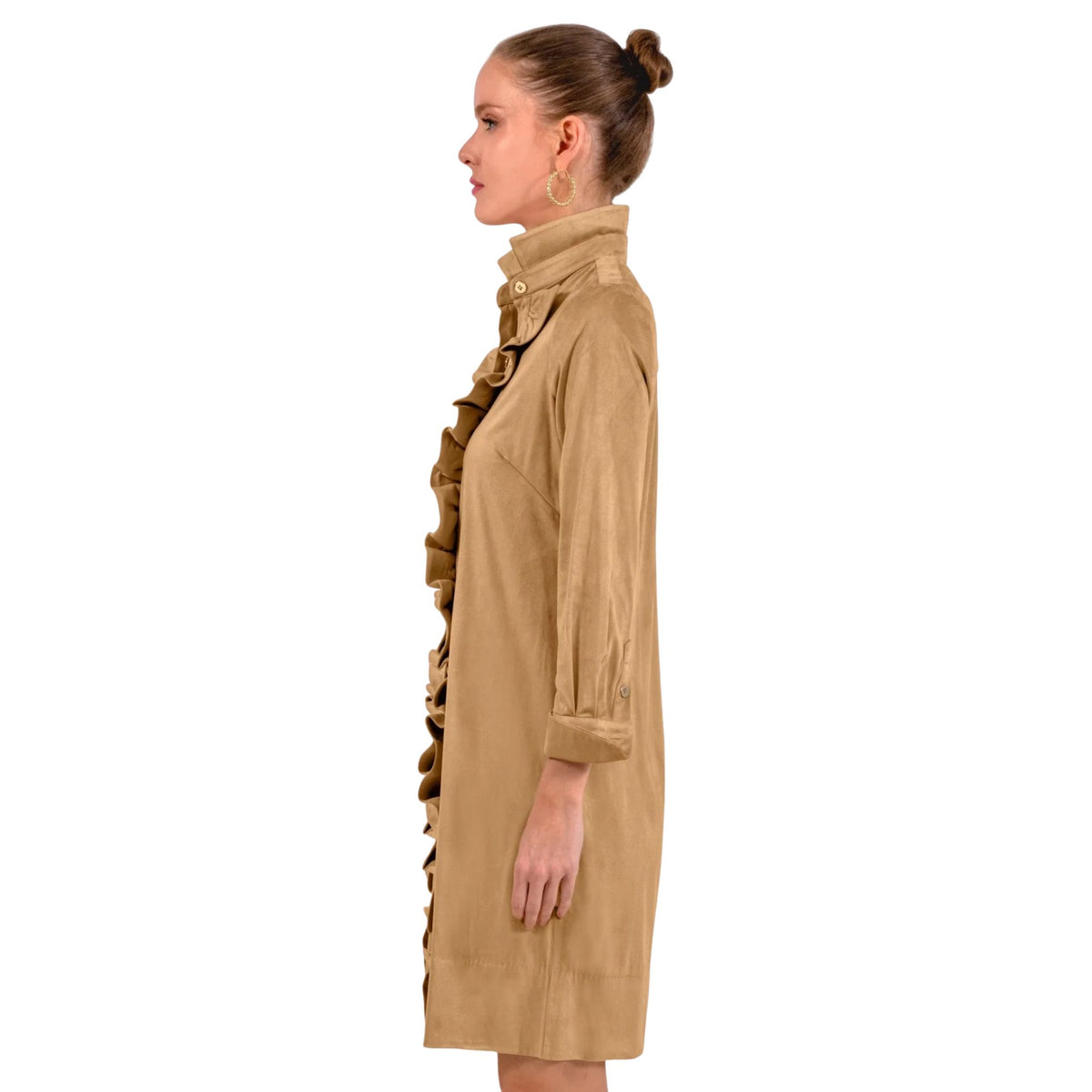 Ruffle-Front Knit Dress, side view