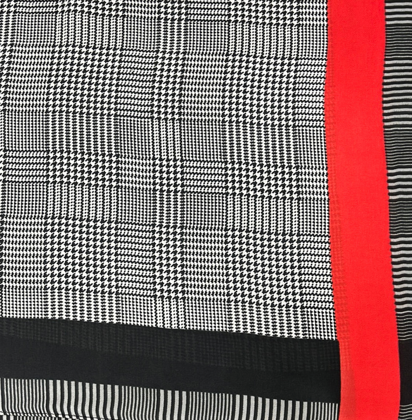 Houndstooth/Red Scarf