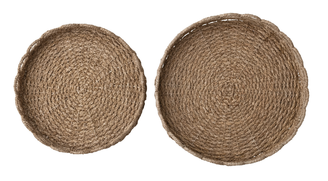 Seagrass Scalloped Trays