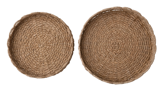 Seagrass Scalloped Trays