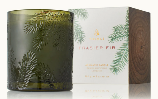 Molded Green Glass Candle