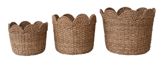 Rattan Round Tapered Braided Baskets