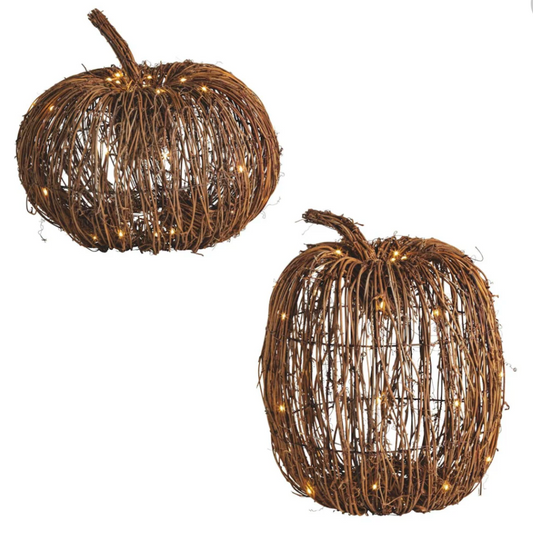 Light-Up Wicker Pumpkin