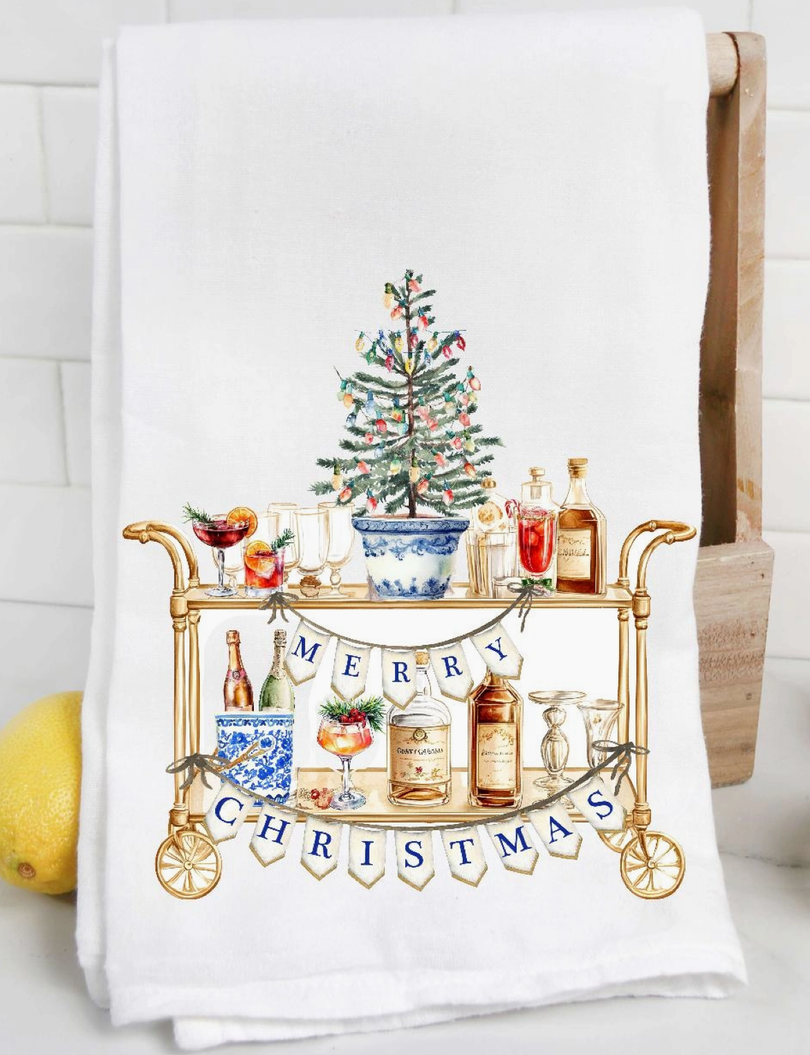 Chinoiserie Christmas Towel