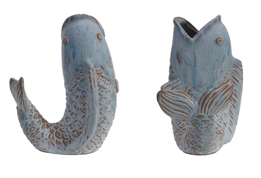 Blue Fish Vase