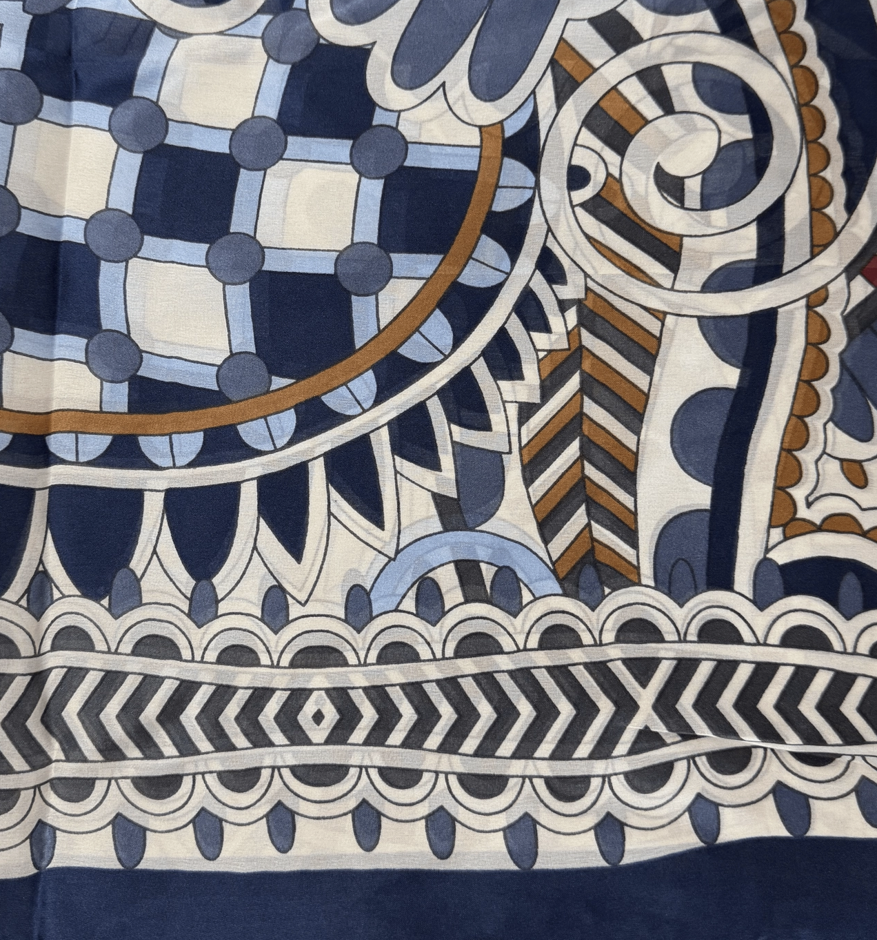 Navy Hearts Scarf-XL