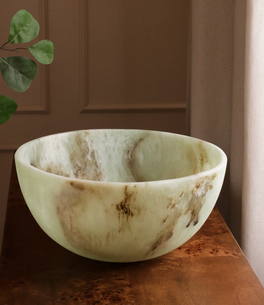 Jade Swirl Resin Large Bowl