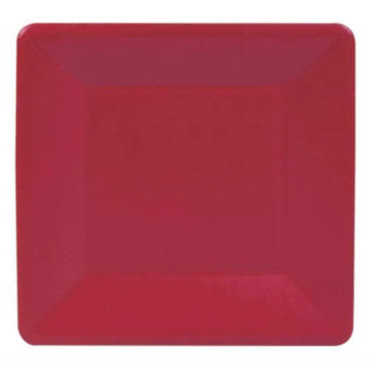 Grosgrain Square Paper Salad & Dessert Plates, Set of 8