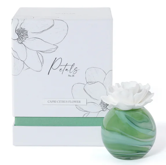Petals porcelain reed diffuser, small, alternate angle