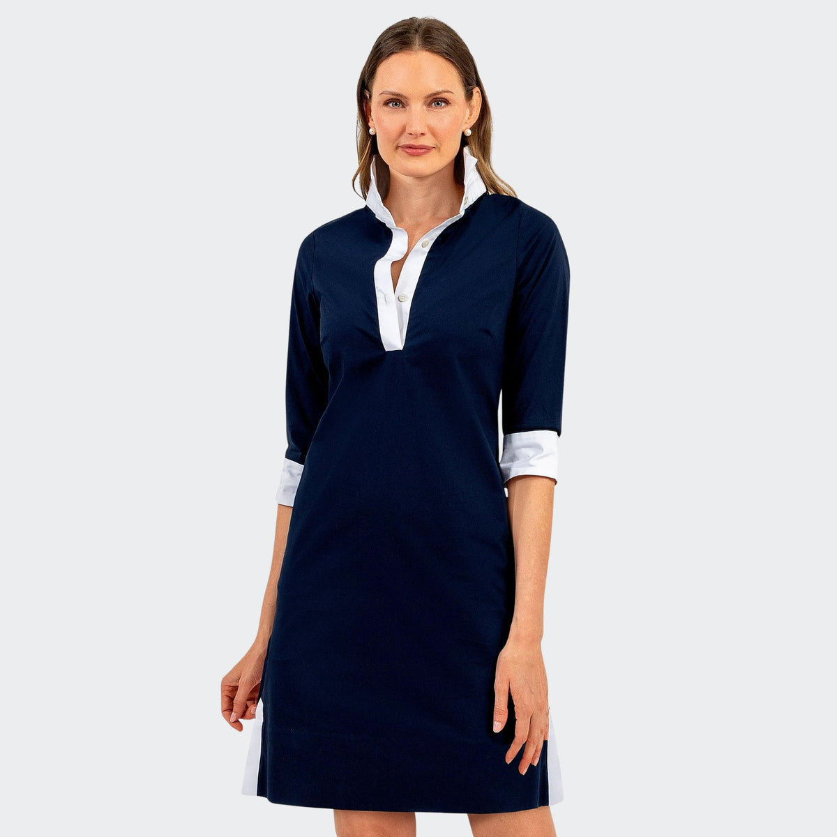 Shirt Tail Dress in Navy