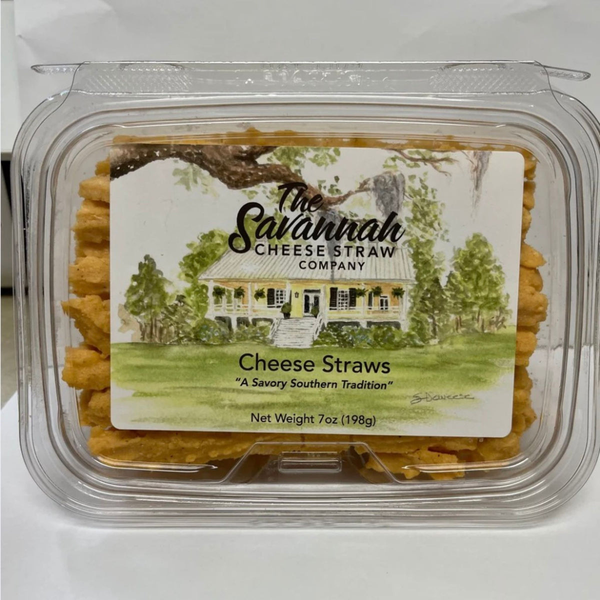 Southern cheese straws, medium size, styled on a plate