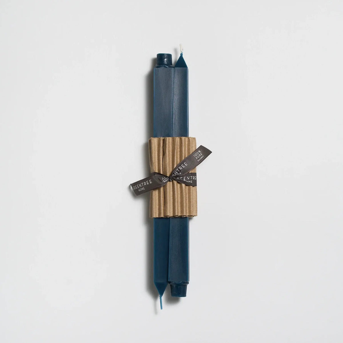 12" Beeswax Square Taper Candles in blue slate