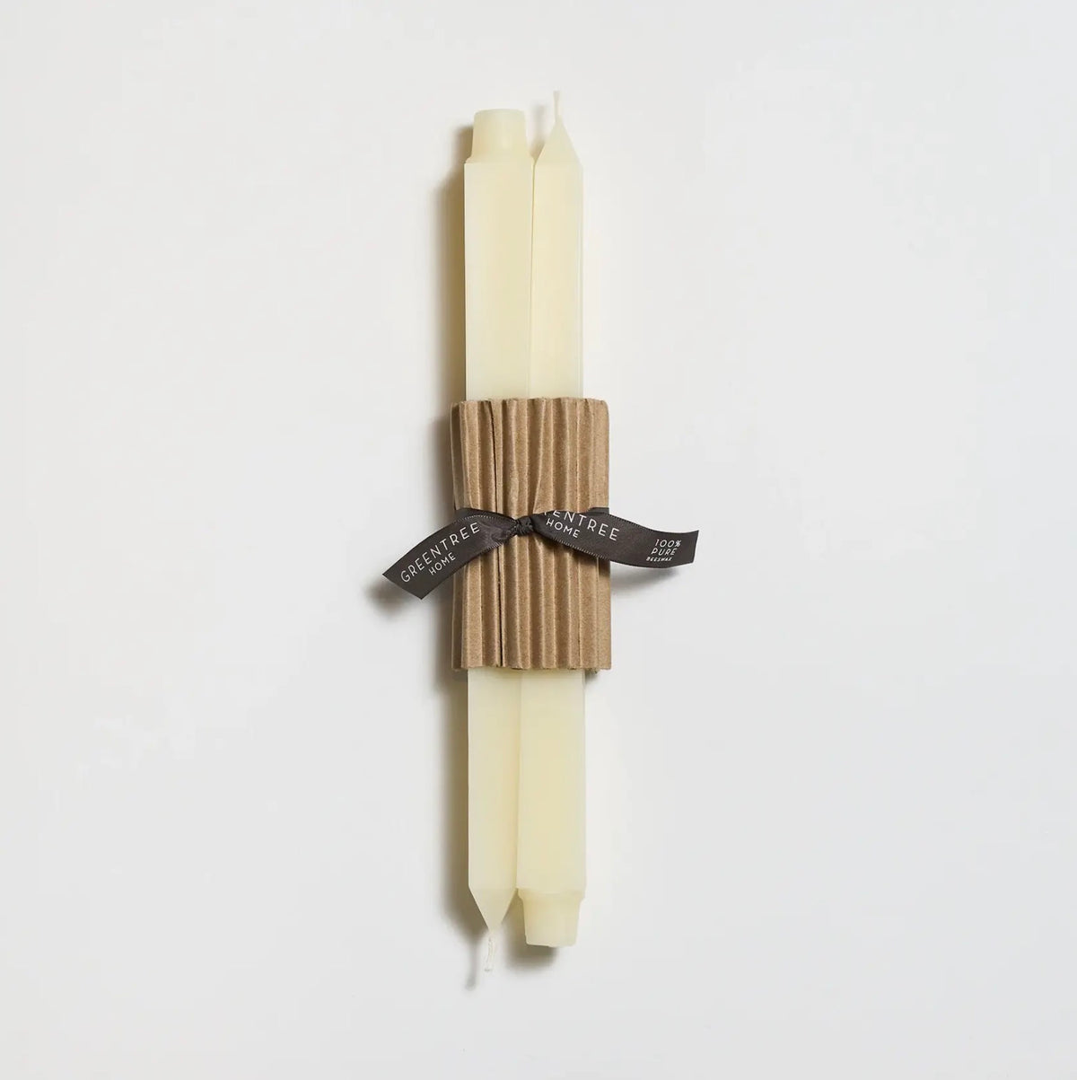 12" Beeswax Square Taper Candles in cream