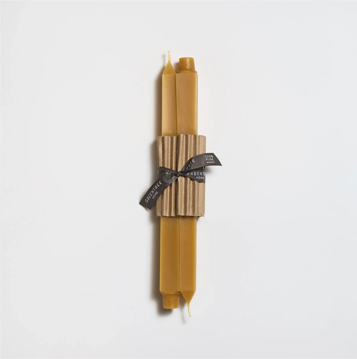12" Beeswax Square Taper Candles in natural