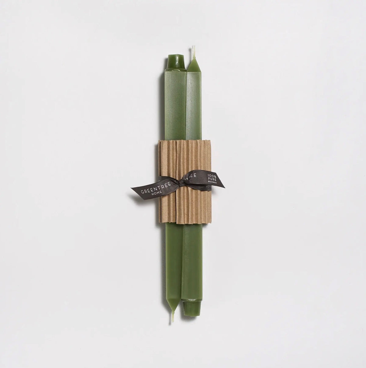 12" Beeswax Square Taper Candles in sage