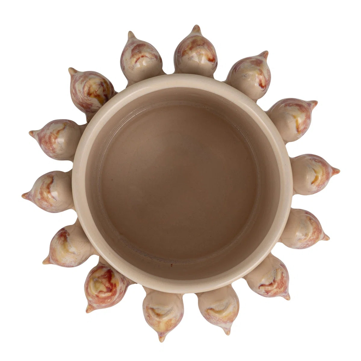 Overhead view of the stoneware fish planter