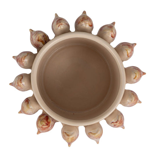 Overhead view of the stoneware fish planter